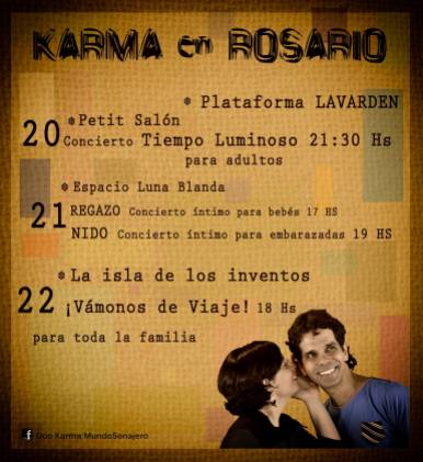 20, 21 y 22 de marzo - Dúo Karma en Rosario